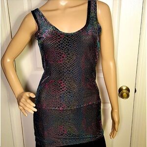 Burnout velvet snakeskin tunic tank top / mini dress